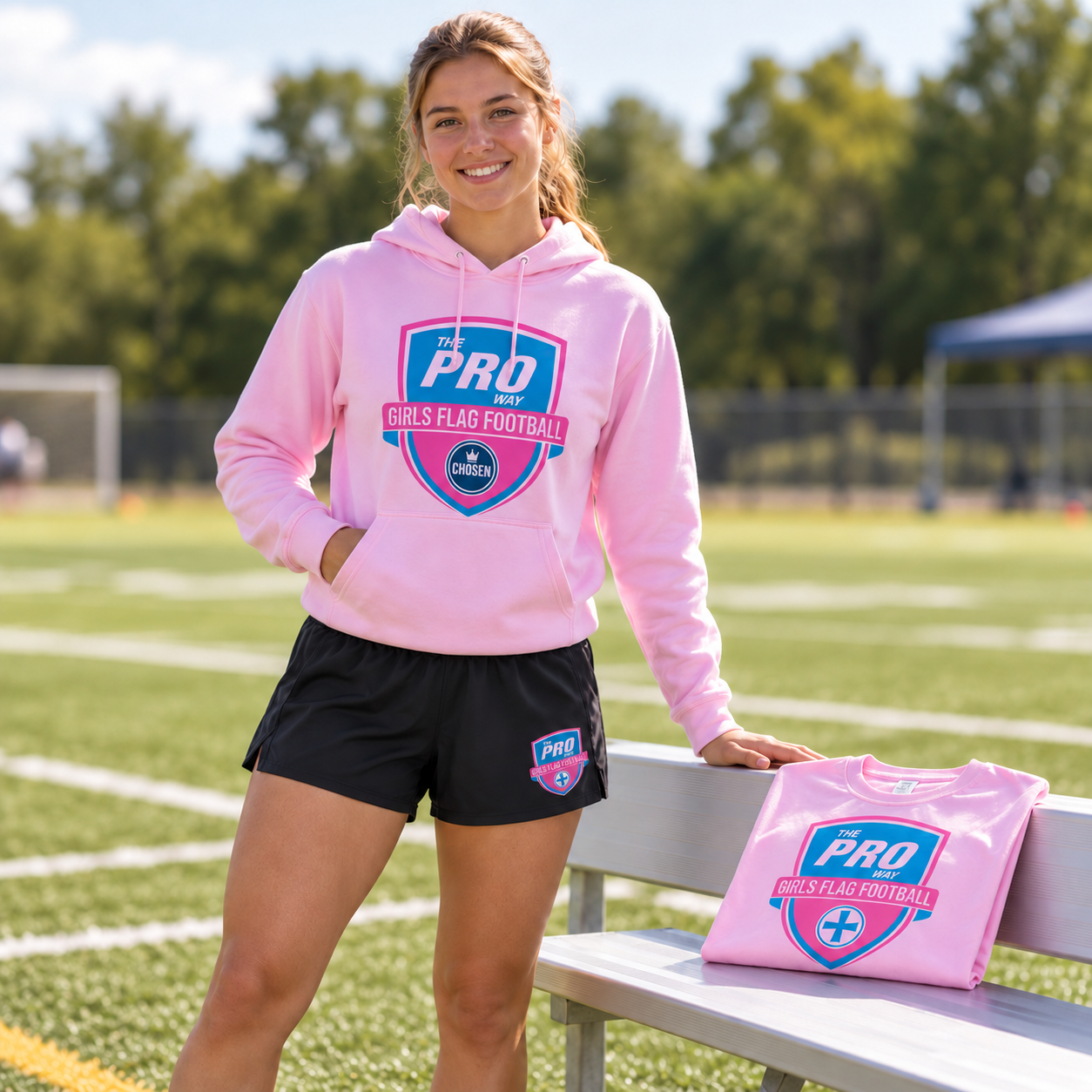 Proway Dri-Fit Shirt + Shorts + Hoodie Bundle, athlete and included pieces, AI design preview