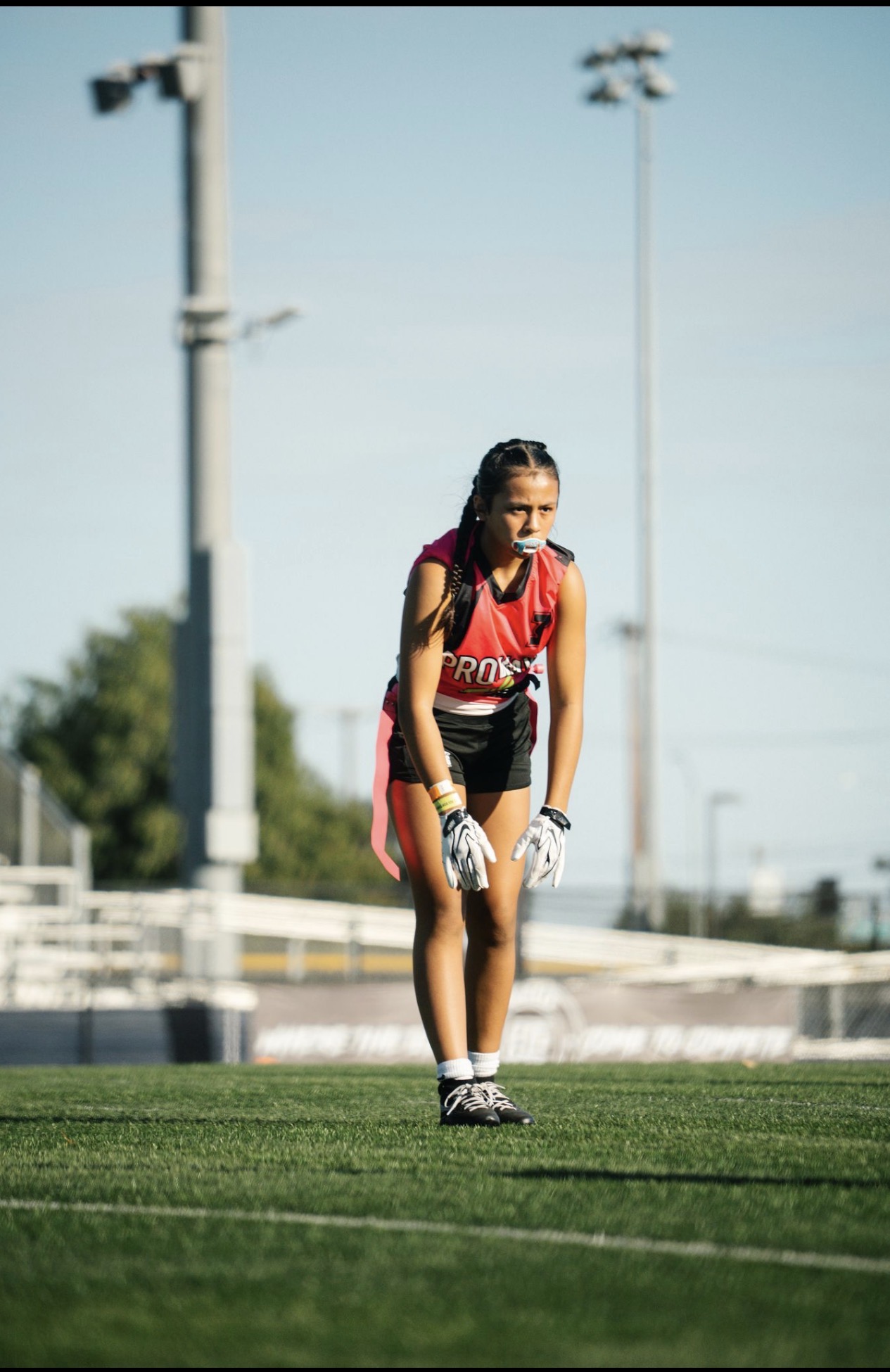 Proway athlete focused and ready before the next snap